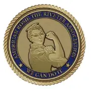 Rosie the Riveter Bronze Medallion for Box Cremation Urn/Flag Case - 2 Inch Dia