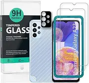 IBYWIND Screen Protector For Samsung Galaxy A23 4G/A23 5G(6.6 Inches),with 2Pcs Tempered Glass,1Pc Camera Lens Protector,1Pc Backing Carbon Fiber Film[Fingerprint Reader,Easy to install]