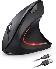 Ergonomic Mouse Wireless, Rechargeable Mouse Wireless Silent for Carpal Tunnel R