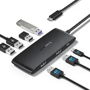Docking Station USB C Hub Dual HDMI, Lemorele 7 in 1 USB C Dock 2 x HDMI Adapter 4K 60Hz, 4 USB 3.0/2.0, PD 100W for Windows, MacBook,Dell,HP,Surface