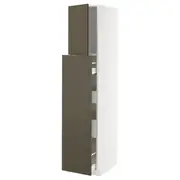 METOD / MAXIMERA hc w p-o func 1dr/4drw, white/Havstorp brown-beige, 40x60x200 cm