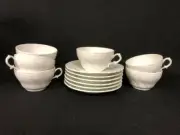 NEVER USED Richard Ginori Bianco White Vecchio Six Cups and Six Saucers