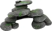 Levemolo Tortoise Basking Platform with Cobblestone Design Durable Reptile Tank Decoration Lightweight and Safe Hideaway for Turtles Frogs and Lizards Fish Tank Adornment