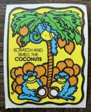 Mello Smello Coconut Scratch & Smell sniff Sticker, VIntage. Strong scent!