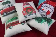 Christmas Tree & Santa Claus Home Deco CUSHION COVER Throw PILLOW CASE 18“ Gift1