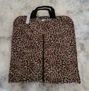 NWT CHICO'S LEOPARD TRAVEL GARMENT BAG FUL ZIP ANIMAL PRINT NYLON MULTICOLOR