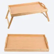 Bamboo Bed Tray Lap Foldable Legs Serving Tray Breakfast Laptop Table Stand US