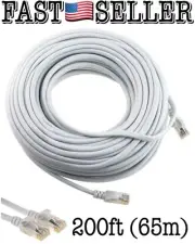 RJ45 Cat5 Patch Cord Cable For Ethernet Internet Network LAN Router White 200ft