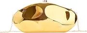 [SURPRISE PIE] Women's Acrylic Shell Shape Evening Clutch Purse Formal Metallic Unique Egg Handbag for Wedding Party Prom