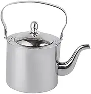 VERDANVERSE Stainless Steel Teapot with Removable Infuser Ergonomic Non Dripping Spout Rustproof Large Teakettle for Home Office Use for Loose Leaf and Blooming Tea