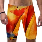 [VBFOFBV] Men's Printed Jammer Swimsuit Swim Shorts, Welcome Spring Garden Bird Flower Vintage