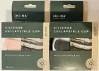 Ikina Silicone Cup Collapsible BPA-Free Travel Ecofriendly Light Grey Pink