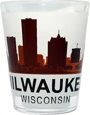 Milwaukee Wisconsin Sunset Skyline Glassware Shot Glass