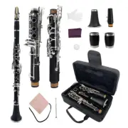 Advance Clarinet A key Clarinet Ebonite wood Nickel Plated Keys 2 Barrels Case