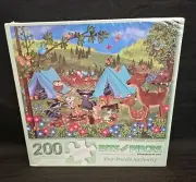 200 Piece Victoria Hutto Art Puzzle "Woodland Campers " Large Format 15"x19"