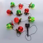 Solar Christmas Ball String Lights for Outdoor,Lighted Mercury Glass Ball Orname