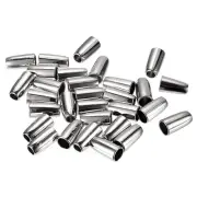 30pcs Bell Metal Cord Rope Locks Fastener Cord Ends Stopper, Silver