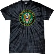 US Army Insignia Tie Dye Spiral Short Sleeve T-shirt for Kids