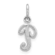 14K White Gold Casted Initial P Charm