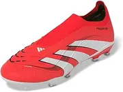 [adidas] Unisex League Laceless Firm Ground/Multi Ground Soccer Shoe, Lucid Red/White/Black, 10 Women/9 Men