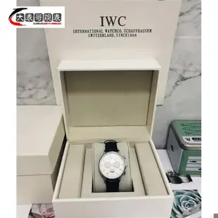實拍 IWC男士新店促銷 萬國葡萄牙系列計時腕表 IW371446 精鋼白面 配件齊全