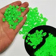 Glow in The Dark Stones, 1200 Pcs Luminous Cobblestones Colorful Glowing Pebbles for Gardening Luminous Stones Outdoor Decor Glowing Water Fish Tank Gravel (Color : Green)