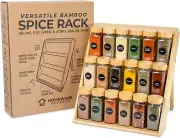 Bamboo Spice Rack for Drawer & Counter (Jars Not Included) Sturdy