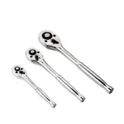 1/4" 3/8" 1/2" Drive Ratchet Socket Wrench Handle 24 Tooth Quick-Release Spanner