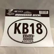 Kyle Busch #18 M & M's KB18 monogram Decal 3 5/8" X 5 3/8"