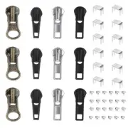 Mabor 12 Sets Zipper Repair Kit #5 Sliders with Pull Zipper Stops Replacement