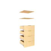 Lugna Sand 4 Drawer 2 Shelf Insert Kit - To Suit 600 x 580mm Cabinet Shell