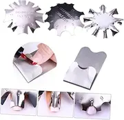 minkissy 4pcs Nail Art Plate French Tip Stencils for Nails Metal Nail Manicure Nail Stencil Nail Art Stencil Nails Template Nail Plate Silver