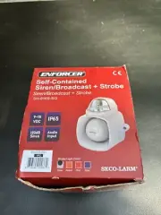 Seco-Larm SH-816S-SQ/C Self-Contained Siren W/Strobe Light, White w/Clear Light