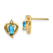 10k Yellow Gold Diamond u0026 Blue Topaz Earrings