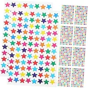 SECFOU 2 Packs Shiny Star Stickers for Teacher Appreciation Safe Coated Mini Adhesive Stars Fun Classroom Supplies for Kindergarten Rewards Engaging Design