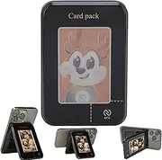 Magnetic Phone Wallet, Smart Ink Screen Magnetic Card Holder for iOS & Android Smartphone, Phone Lightweight & Adjustable Stand with Smart Screen