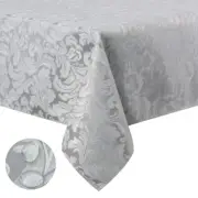 Tektrum 70"X70" Square Damask Tablecloth-Waterproof/Spill Proof -Grey