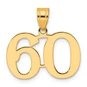 14k Yellow Gold Polished Number 60 Pendant