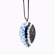 Pendant blown in glass Candy stripes murrine