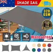 Sun Shade Sail Waterproof 98% UV Block 320 GSM Rectangle Extra Heavy Duty Shade