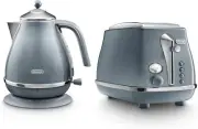 Icona Metallics Kettle and 2 Slice Toaster Set CTOCAZ-KBOT, Includes Toaster Pl