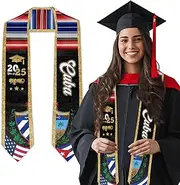 [Gautamy] Country Flag Graduation Stole Sash Class of 2025 Flag Sash 72 Inch Honor Stole for Graduation Ceremony Party, Cuba