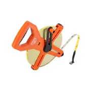 Bahco 100m Metric Long Measuring Tape with Nylon Coated Blade and Open Case