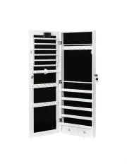 [Levede] Makeup Mirror Jewellery Cabinet Touch LED Lights in White