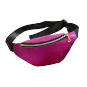 2Pcs Women Sports Outdoor Running Waist Bag Fashion Delicate Texture Mobile Phone Bag Cross-bag Shoulder Bag rose Red