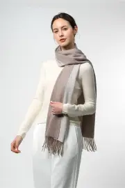 Merinosnug Extra Fine Large Merino Wool Scarf Australia – 90% Merino, 10% Alpaca, Shrimp Rice White
