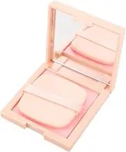 IWOWHERO Portable Oil Blotting Sheets with Mirror Puff Oil Absorbing Paper for Oily Skin Compact Facial Cleaning Wipes for Go and Makeup Maintenance
