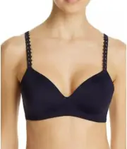 New WACOAL 856369 BRA Night Sky Level Up Blue Lace Wireless Bra 38 DD Rtl $65