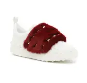 Valentino Garavani Red Mink Fur Rockstud Sneakers N4443 Women's Size 39.5 / 9.5