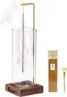Incense Holder,Wood Incense Holder for Sticks with Glass Ash Catcher